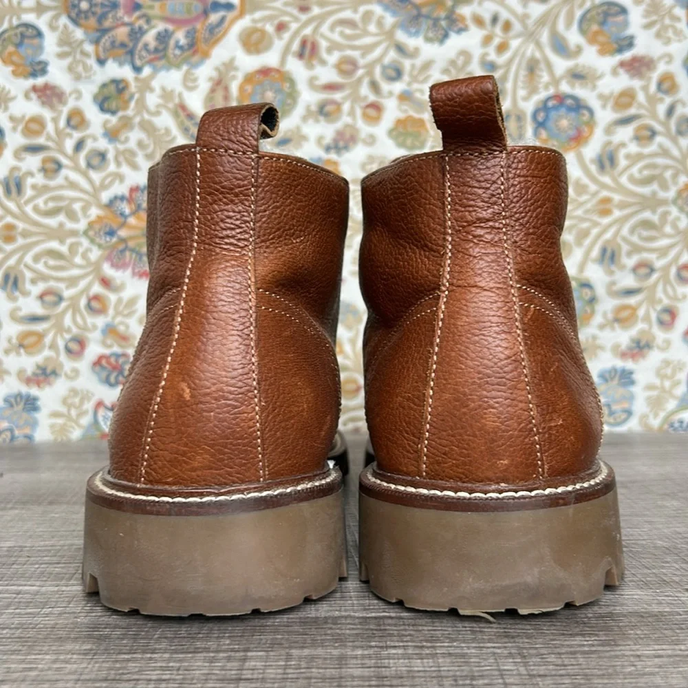 Banana‎ Republic Roderick Ortholite Leather Shearling-Lined Chukka Boots Brown 8